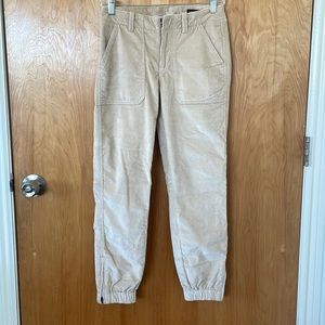NWT Banana Republic Corduroy Pants elastic Hem Zip Pant Sides New